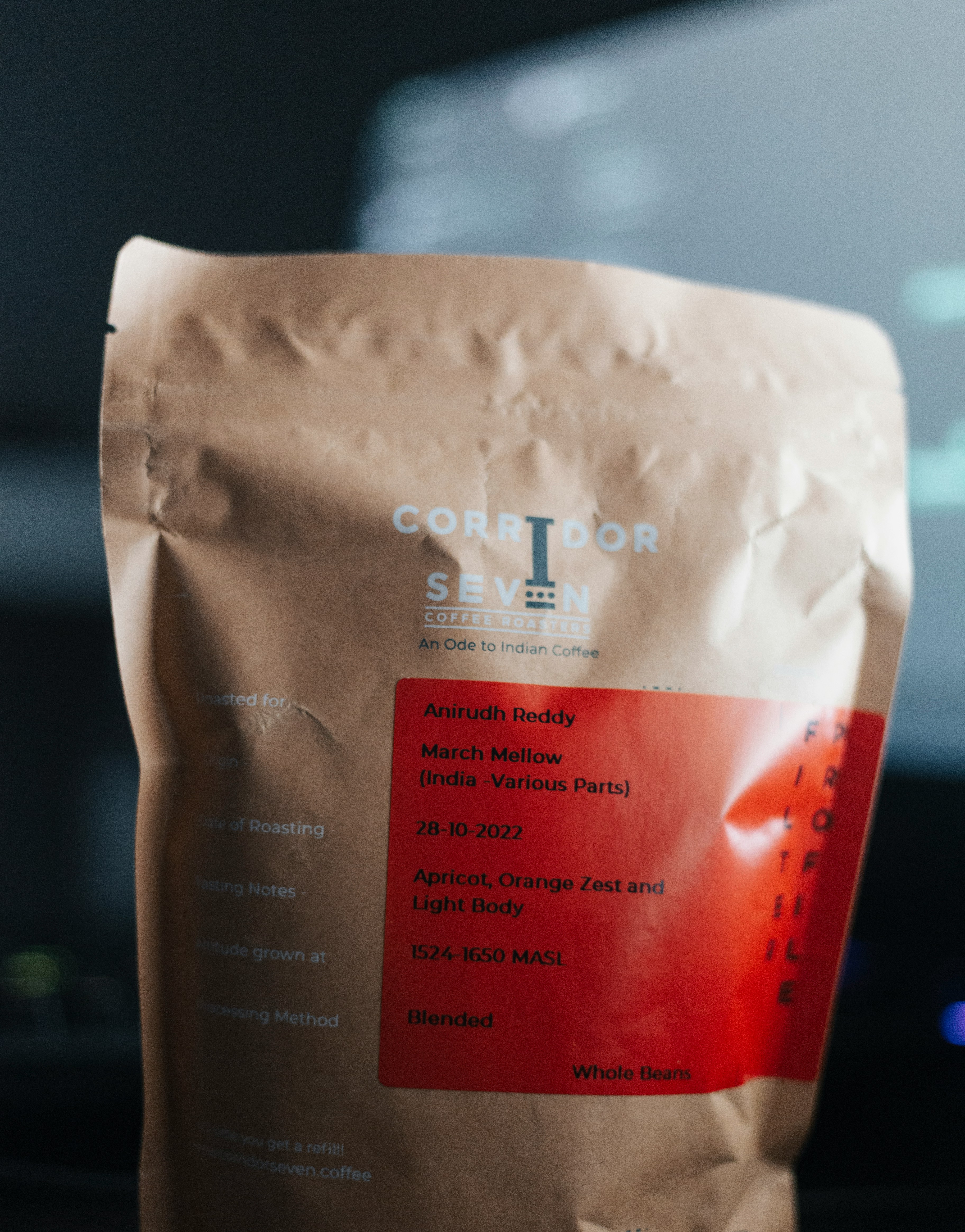 Close-up of packaging with printed text